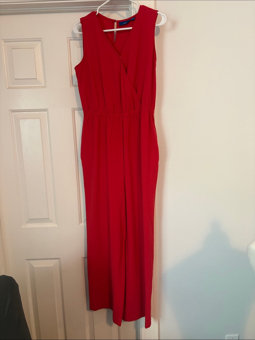 Apt. 9 Red Sleeveless Wrap-Front Jumpsuit